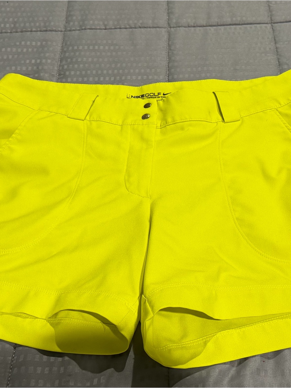Nike Women's Neon Yellow Athletic Golf Shorts